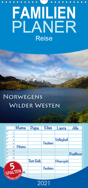 Norwegens Wilder Westen – Familienplaner hoch (Wandkalender 2021 , 21 cm x 45 cm, hoch) von Seidl,  Helene