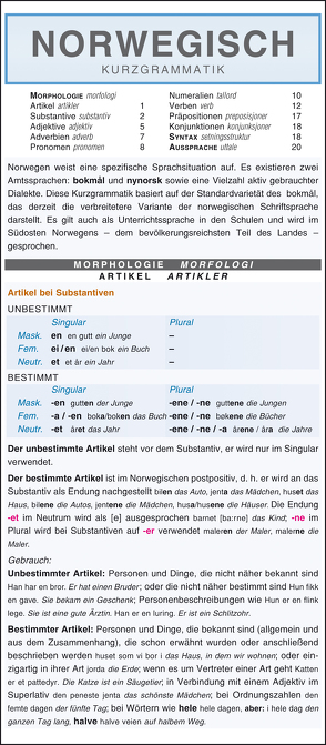 Leporello: Norwegisch Kurzgrammatik – Die komplette Grammatik im Überblick von Winklerová,  Klára