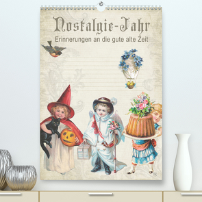 Nostalgie-Jahr, Motive aus alten Poesiealben (Premium, hochwertiger DIN A2 Wandkalender 2021, Kunstdruck in Hochglanz) von bilwissedition.com Layout: Babette Reek,  Bilder: