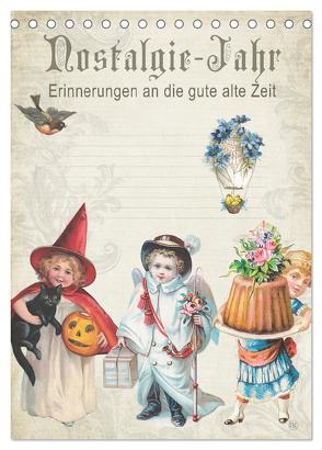 Nostalgie-Jahr, Motive aus alten Poesiealben (Tischkalender 2024 DIN A5 hoch), CALVENDO Monatskalender von bilwissedition.com Layout: Babette Reek,  Bilder: