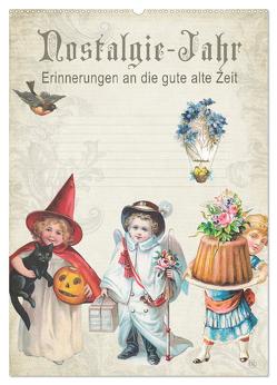 Nostalgie-Jahr, Motive aus alten Poesiealben (Wandkalender 2024 DIN A2 hoch), CALVENDO Monatskalender von bilwissedition.com Layout: Babette Reek,  Bilder: