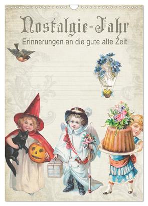 Nostalgie-Jahr, Motive aus alten Poesiealben (Wandkalender 2024 DIN A3 hoch), CALVENDO Monatskalender von bilwissedition.com Layout: Babette Reek,  Bilder: