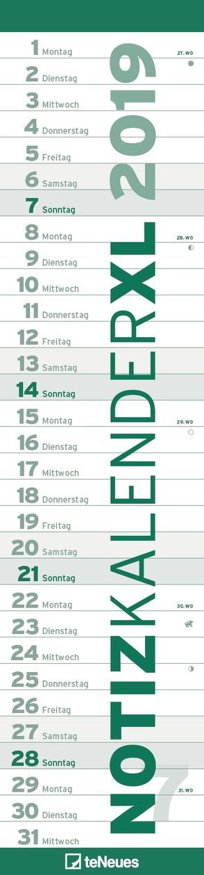 Notizkalender XL 2019