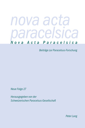 Nova Acta Paracelsica von Holenstein Weidmann,  Pia