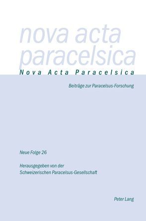 Nova Acta Paracelsica von Holenstein Weidmann,  Pia