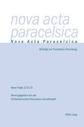 Nova Acta Paracelsica von Holenstein Weidmann,  Pia