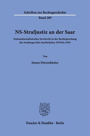 NS-Strafjustiz an der Saar. von Dörrenbächer,  Simon