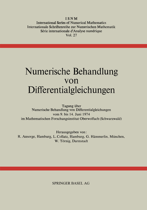 Numerische Behandlung von Differentialgleichungen von Ansorge,  R., Collatz,  L., Hämmerlin,  G., Törnig,  W.