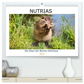 NUTRIAS – Die Stars der Bonner Rheinaue (hochwertiger Premium Wandkalender 2024 DIN A2 quer), Kunstdruck in Hochglanz von boeTtchEr,  U