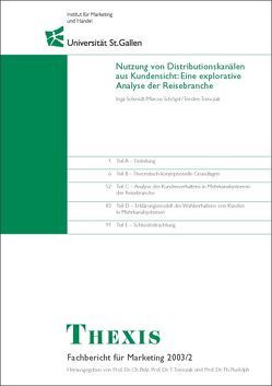 Nutzung von Distributionskanälen aus Kundensicht von Schmidt,  Inga, Schögel,  Marcus, Tomczak,  Torsten