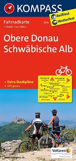 KOMPASS Fahrradkarte Obere Donau – Schwäbische Alb von KOMPASS-Karten GmbH