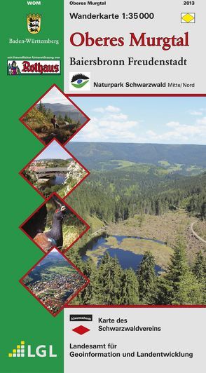 Wanderkarte 1:35000 Oberes Murgtal von Landesamt für Geoinformation und Landentwicklung Baden-Württemberg (LGL)