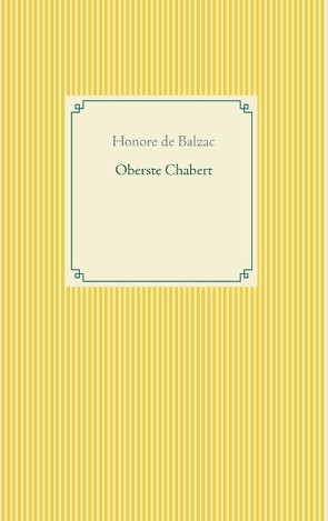 Oberste Chabert von Balzac,  Honoré de