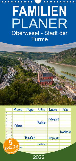 Oberwesel – Stadt der Türme – Familienplaner hoch (Wandkalender 2022 , 21 cm x 45 cm, hoch) von Hess,  Erhard