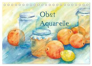 Obst Aquarelle (Tischkalender 2024 DIN A5 quer), CALVENDO Monatskalender von Krause,  Jitka