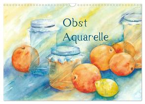 Obst Aquarelle (Wandkalender 2024 DIN A3 quer), CALVENDO Monatskalender von Krause,  Jitka