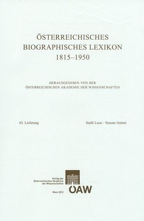 Österreichisches Biographisches Lexikon 1815-1950 / Österreichisches Biographisches Lexikon 1815-1950 von Bruckmüller,  Ernst