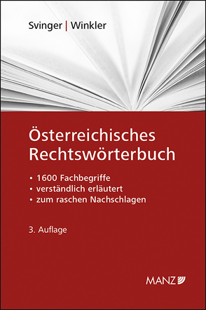 Österreichisches Rechtswörterbuch von Svinger,  Ute, Winkler,  Katharina