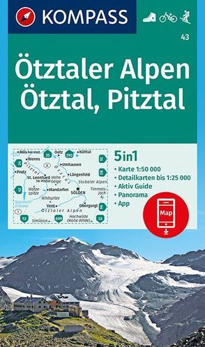 KOMPASS Wanderkarte Ötztaler Alpen, Ötztal, Pitztal von KOMPASS-Karten GmbH