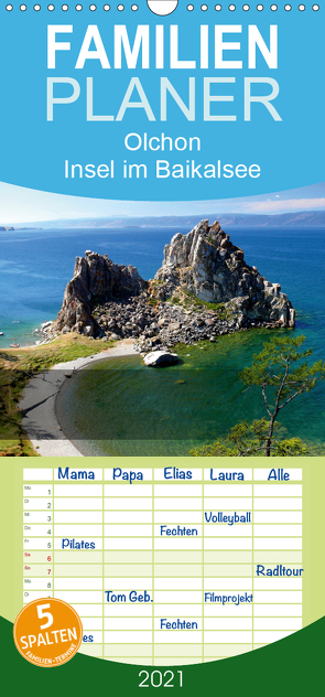 Olchon – Insel im Baikalsee – Familienplaner hoch (Wandkalender 2021 , 21 cm x 45 cm, hoch) von M. Laube,  Lucy