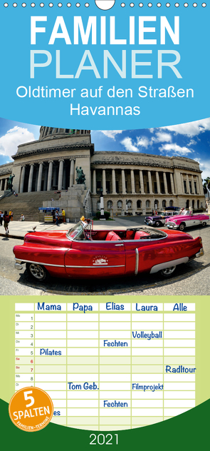 Oldtimer auf den Straßen Havannas – Familienplaner hoch (Wandkalender 2021 , 21 cm x 45 cm, hoch) von Ruttloff,  Klaus