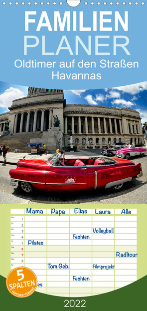 Oldtimer auf den Straßen Havannas – Familienplaner hoch (Wandkalender 2022 , 21 cm x 45 cm, hoch) von Ruttloff,  Klaus