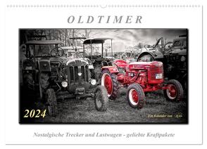 Oldtimer – nostalgische Trecker und Lastwagen (Wandkalender 2024 DIN A2 quer), CALVENDO Monatskalender von Roder,  Peter