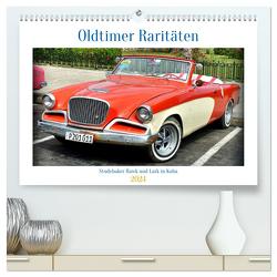 Oldtimer Raritäten – Studebaker Hawk und Lark in Kuba (hochwertiger Premium Wandkalender 2024 DIN A2 quer), Kunstdruck in Hochglanz von von Loewis of Menar,  Henning