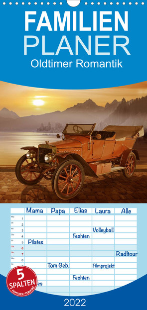 Oldtimer Romantik – Familienplaner hoch (Wandkalender 2022 , 21 cm x 45 cm, hoch) von Jüngling,  Monika, Mausopardia,  alias