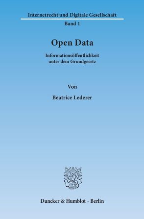 Open Data. von Lederer,  Beatrice