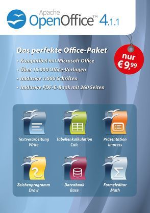 OpenOffice 4.1.1 + 1.000 Schriften + 15.000 Office Vorlagen + eBook mit 260 Seiten