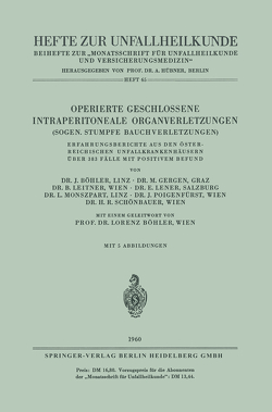 Operierte Geschlossene Intraperitoneale Organverletzungen von Böhler,  Jörg