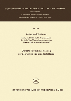 Optische Rauchdichtemessung zur Beurteilung von Branddetektoren von Prüssmann,  Adolf