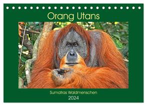 Orang Utans Sumatras Waldmenschen (Tischkalender 2024 DIN A5 quer), CALVENDO Monatskalender von Edel,  Anja