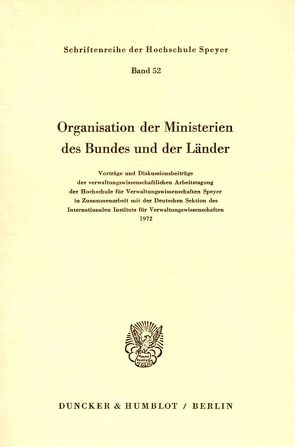 Organisation der Ministerien des Bundes und der Länder.