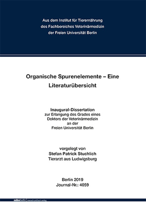 Organische Spurenelemente – Eine Literaturübersicht von Stuchlich,  Stefan Patrick