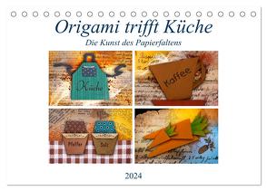 Origami trifft Küche – Die Kunst des Papierfaltens (Tischkalender 2024 DIN A5 quer), CALVENDO Monatskalender von Kraetschmer,  Marion