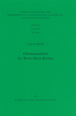 Ortsnamenbuch des Rems-Murr-Kreises von Reichardt,  Lutz