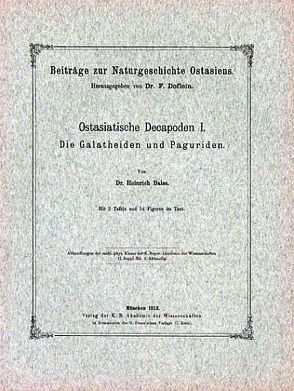 Ostasiatische Decapoden von Balss,  Heinrich