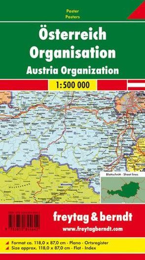 Österreich Organisation, 1:500.000, Markiertafel von Freytag-Berndt und Artaria KG