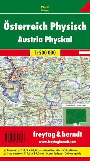 Österreich, Wandkarte 1:500.000, Markiertafel, freytag & berndt von Freytag-Berndt und Artaria KG