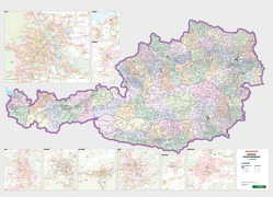 Österreich Postleitzahlen, 1:500.000, Markiertafel von Freytag-Berndt und Artaria KG