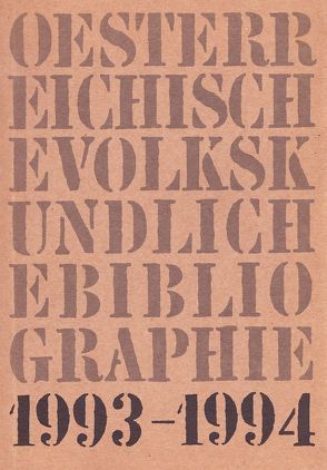 Österreichische Volkskundliche Bibliographie / Österreichische Volkskundliche Bibliographie von Ahamer,  Regine, Beitl,  Klaus, Brodl,  Michaela, Hummer,  Hermann