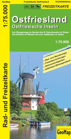 Ostfriesland Ostfriesische Inseln 1:75.000 Rad- und Freizeitkarte von GeoMap