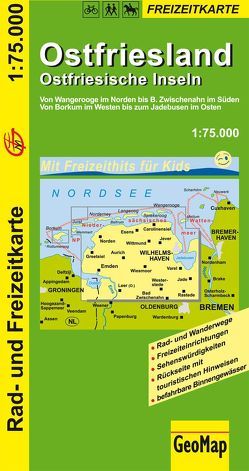 Ostfriesland Ostfriesische Inseln 1:75.000 Rad- und Freizeitkarte von GeoMap