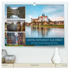 Ostschönheit Sachsen – Das Märchenland der Burgen und Felsen (hochwertiger Premium Wandkalender 2024 DIN A2 quer), Kunstdruck in Hochglanz von Kruse,  Joana