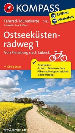 KOMPASS Fahrrad-Tourenkarte Ostseeküstenradweg 1, Von Flensburg nach Lübeck, 1:50000 von KOMPASS-Karten GmbH