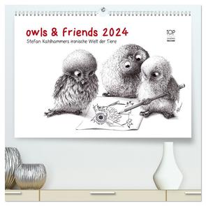 owls & friends 2024 (hochwertiger Premium Wandkalender 2024 DIN A2 quer), Kunstdruck in Hochglanz von Kahlhammer,  Stefan