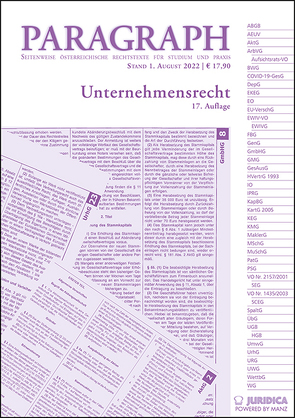 Paragraph – Unternehmensrecht von Artmann,  Eveline, Karollus,  Martin