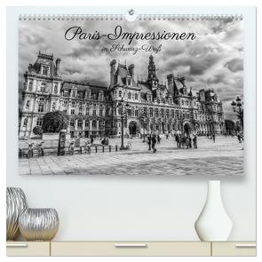 Paris-Impressionen in Schwarz-Weiß (hochwertiger Premium Wandkalender 2024 DIN A2 quer), Kunstdruck in Hochglanz von Müller,  Christian